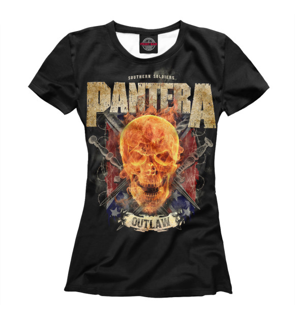 Футболка для девочек с изображением Pantera цвета Белый