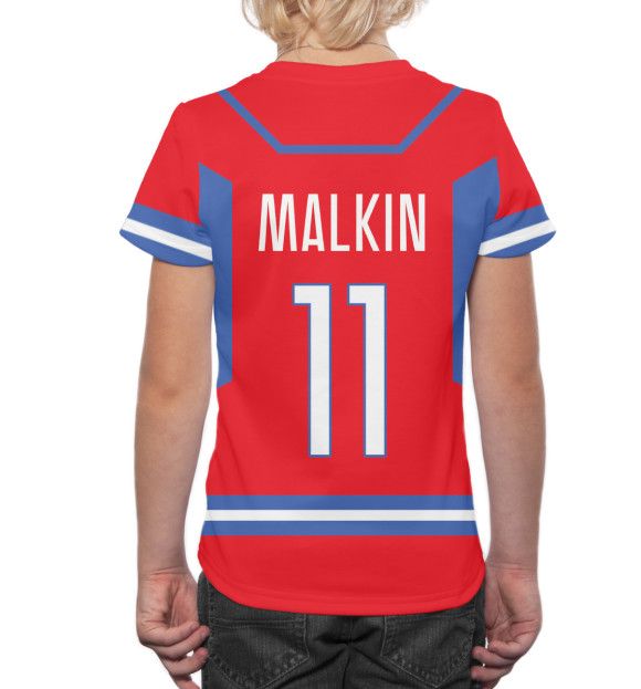 Футболка для мальчиков с изображением Евгений Малкин цвета Белый