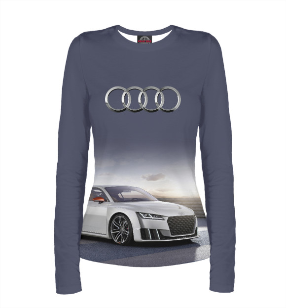 Женский лонгслив с изображением Audi цвета Белый