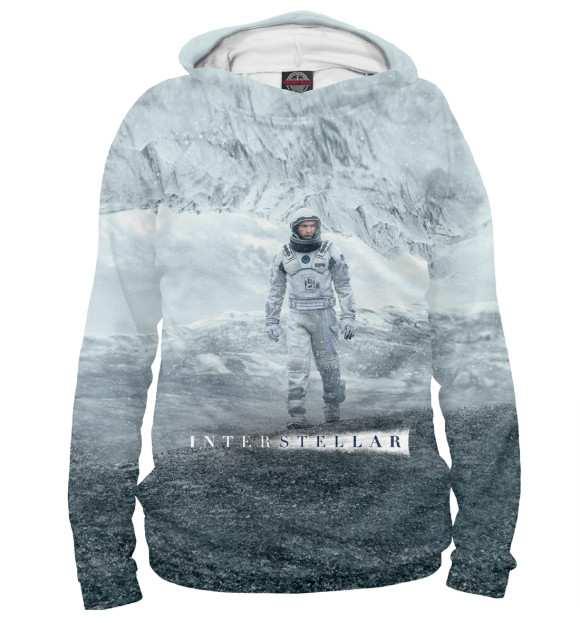 Женское худи с изображением Интерстеллар цвета Белый