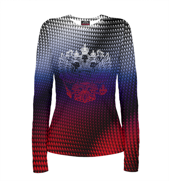 Женский лонгслив с изображением День России цвета Белый