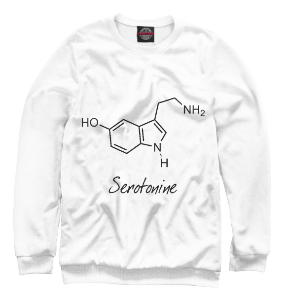 Свитшот для девочек с изображением Химия серотонин цвета Белый