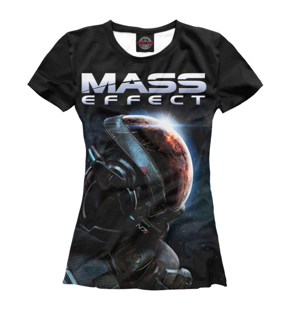 Женская футболка с изображением Mass Effect цвета Белый