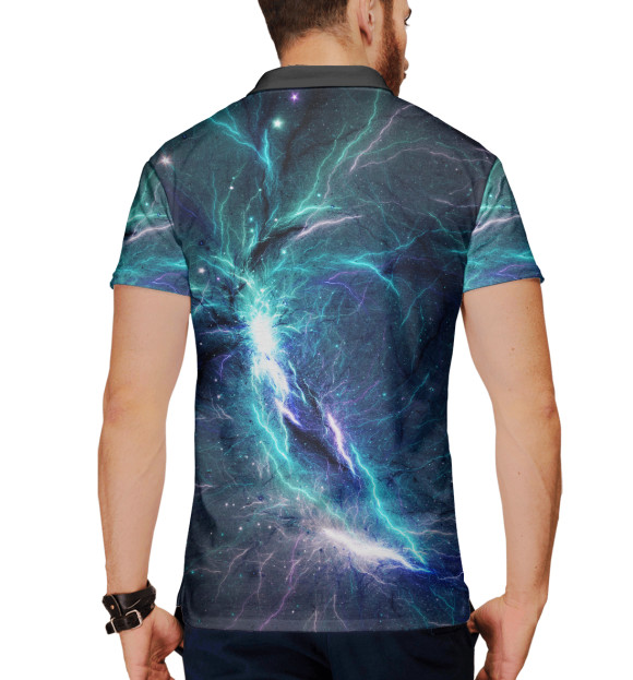 Мужское поло с изображением Энергия цвета Белый