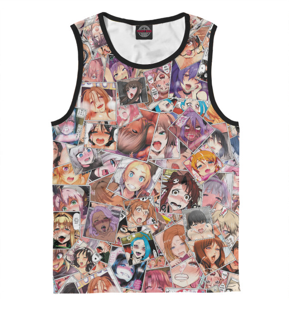 Майка для мальчика с изображением Ahegao color цвета Белый