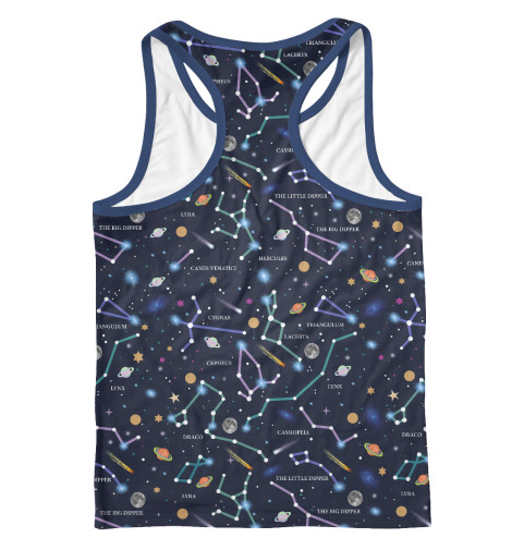 

Майки борцовки Print Bar, Белый, Созвездия и планеты