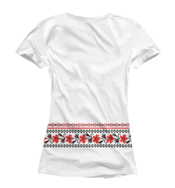 Футболка для девочек с изображением Вышивка цвета Белый