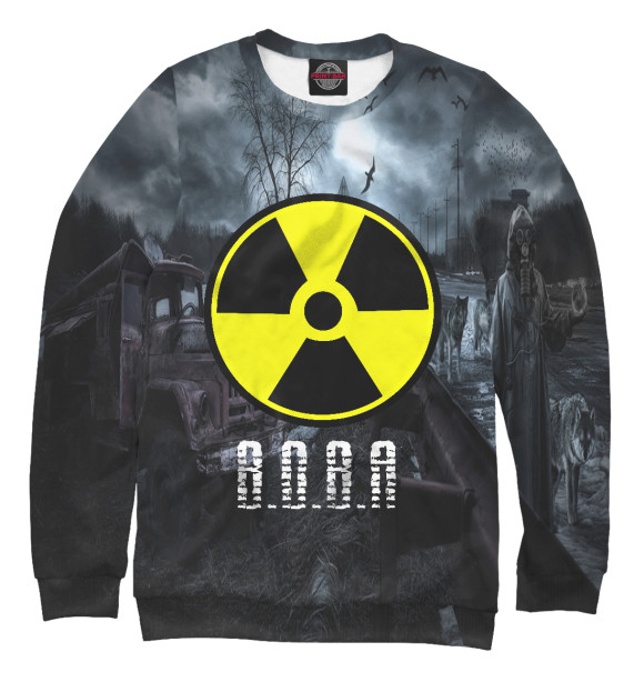 Свитшот для девочек с изображением S.T.A.L.K.E.R-ВОВА цвета Белый