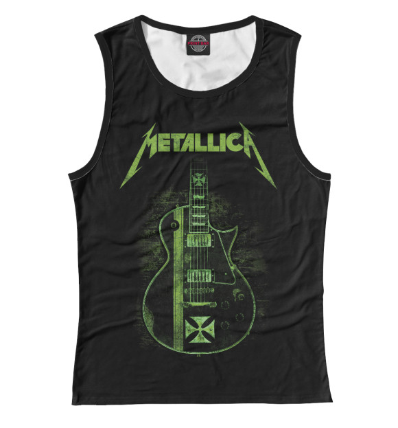 Майка для девочки с изображением Gibson les paul Metallica цвета Белый