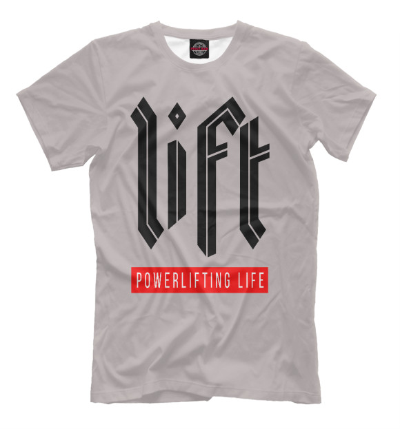 Футболка для мальчиков с изображением LIFT - Powerlifting life цвета Бежевый