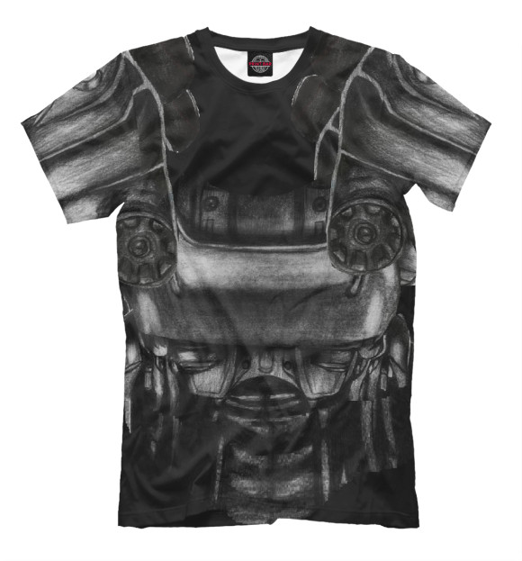 Мужская футболка с изображением Силовая броня цвета Черный