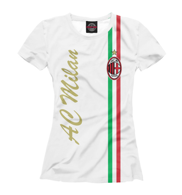 Женская футболка с изображением AC Milan цвета Белый