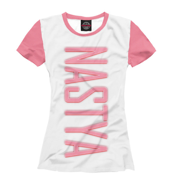 Футболка для девочек с изображением Nastya-pink цвета Белый