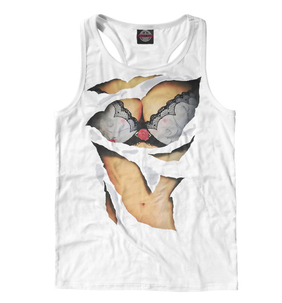 Мужская майка-борцовка с изображением Тело цвета Белый