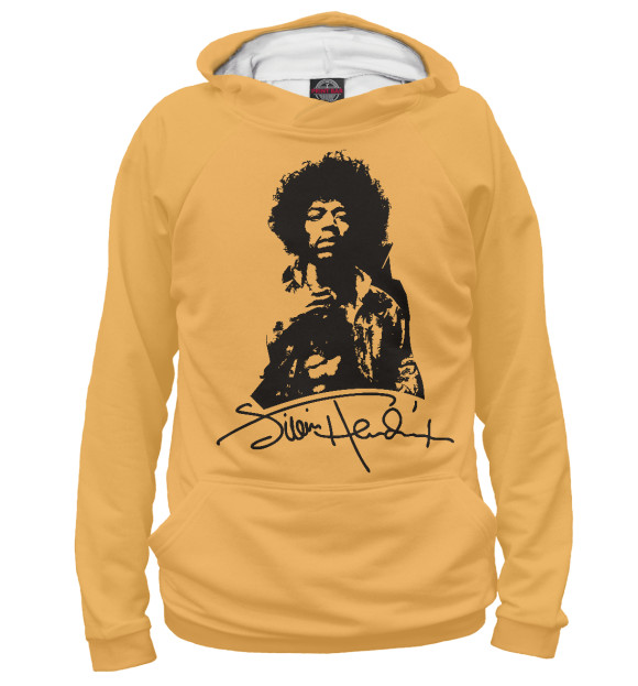 Худи для девочки с изображением Jimi Hendrix цвета Белый