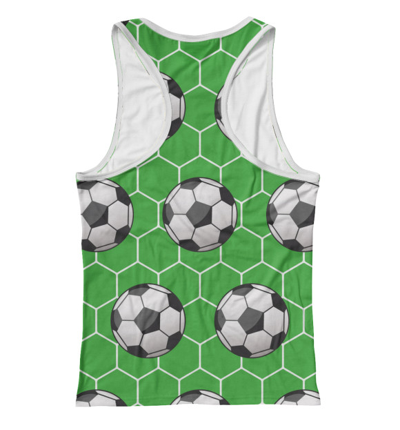 Женская майка-борцовка с изображением Футбольные мячи на зеленом фоне цвета Белый