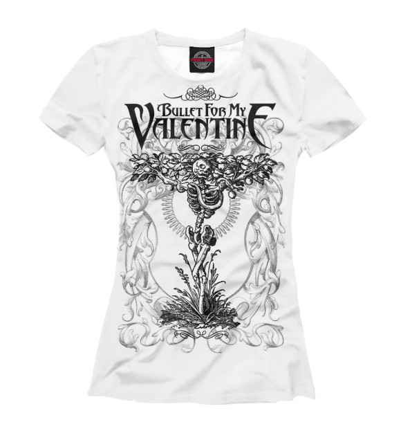 Футболка для девочек с изображением Bullet For My Valentine цвета Белый