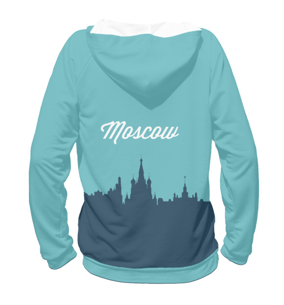 Худи для девочки с изображением Москва цвета Белый