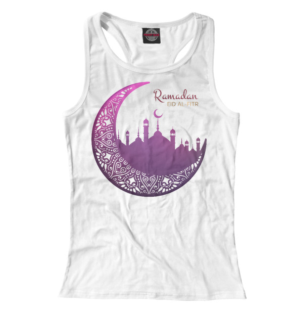 Женская майка-борцовка с изображением Ramadan EIT al-fitr цвета Белый