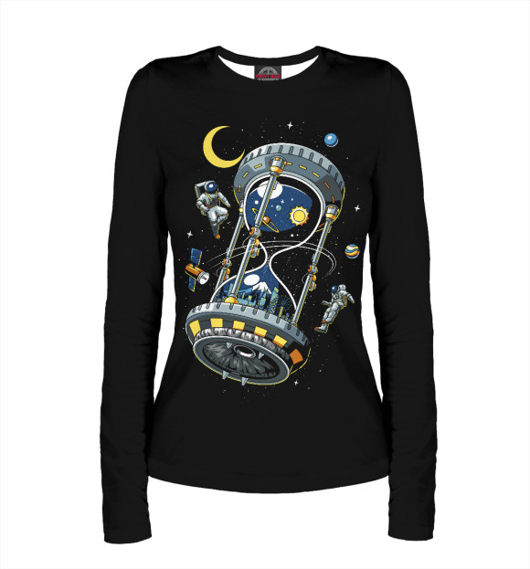 Женский лонгслив с изображением Континуум цвета Белый