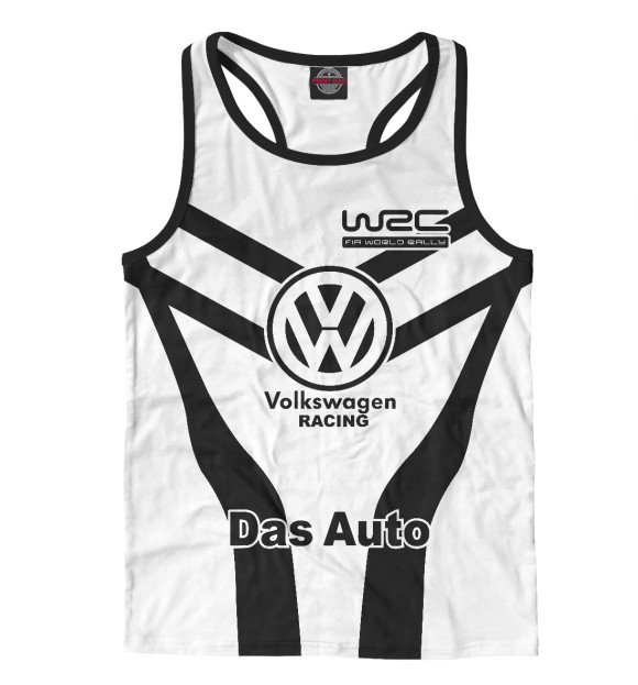 Мужская майка-борцовка с изображением Volkswagen цвета Белый