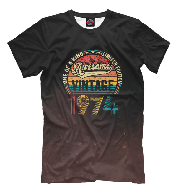 Мужская футболка с изображением Vintage 1974 цвета Белый