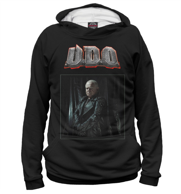 Мужское худи с изображением Udo Dirkschneider цвета Белый