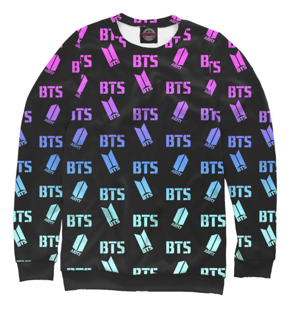 Женский свитшот с изображением BTS цвета Белый