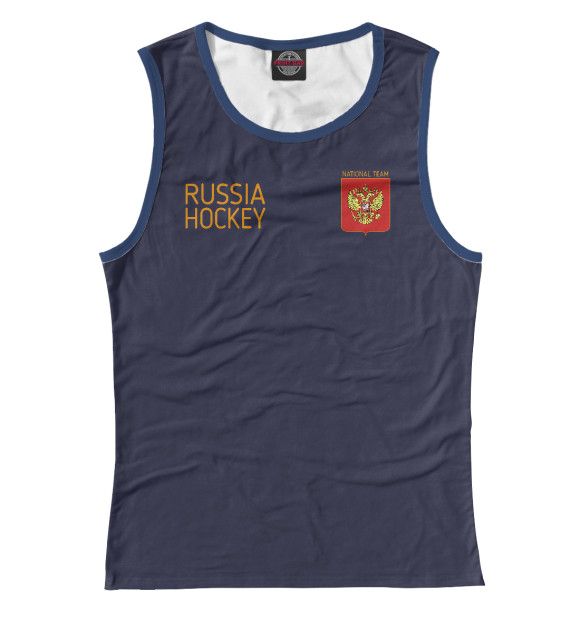 Майка для девочки с изображением Russia hockey цвета Белый