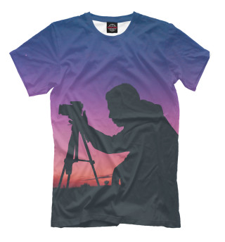 Мужская футболка Фотограф на закате