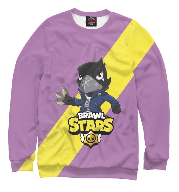 Свитшот для девочек с изображением Crow (Brawl Stars) цвета Белый