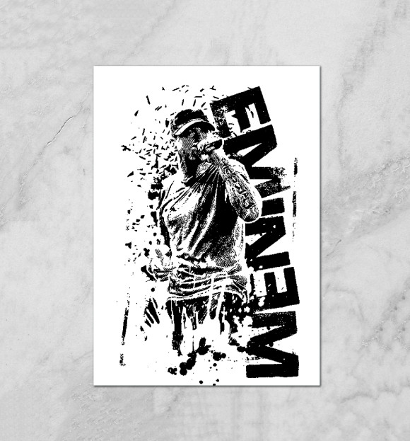 Плакат с притом Eminem цвета Белый Плакат с изображением Eminem цвета Белый