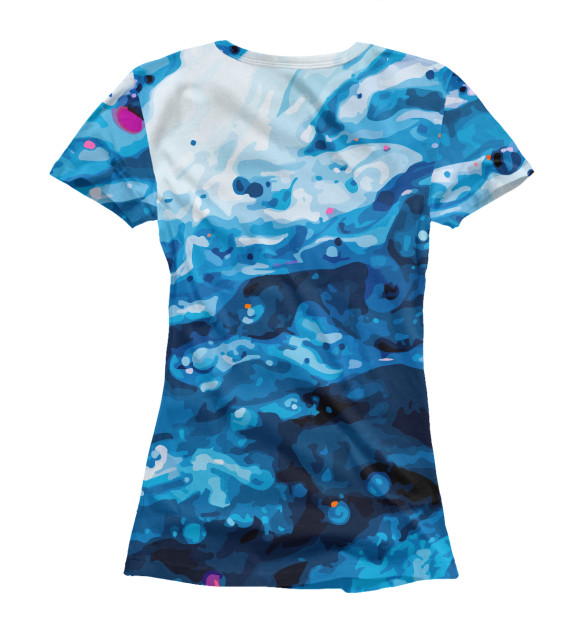 Женская футболка с изображением Волны красок цвета Белый