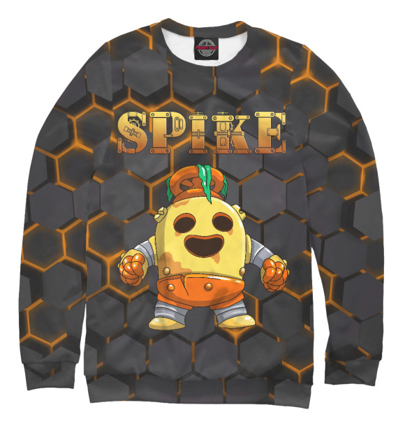 Женский свитшот с изображением Brawl Stars Spike Robot цвета Белый