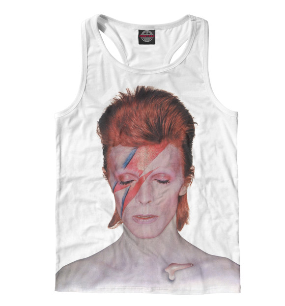 Мужская майка-борцовка с изображением David Bowie цвета Белый