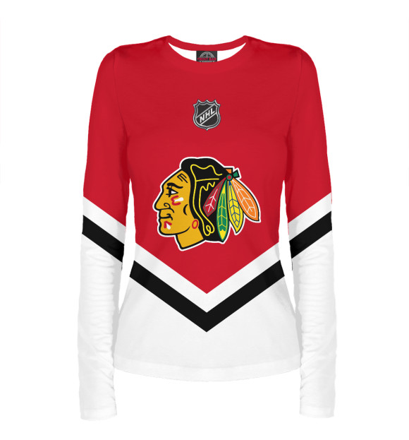 Женский лонгслив с изображением Chicago Blackhawks цвета Белый