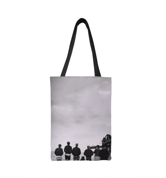 Сумка-шоппер с изображением BTS цвета 