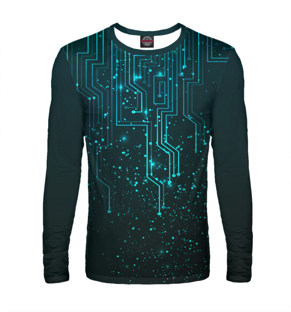 Мужской лонгслив с изображением Матрица цвета Белый