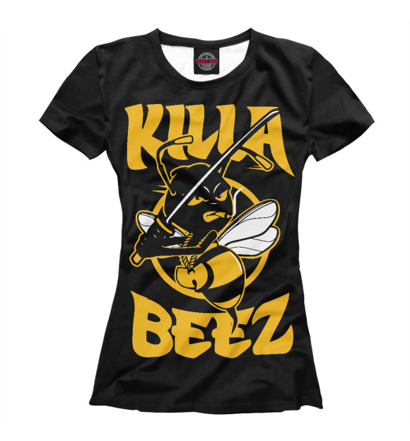 Женская футболка с изображением Wu-Tang Killa Beez цвета Белый