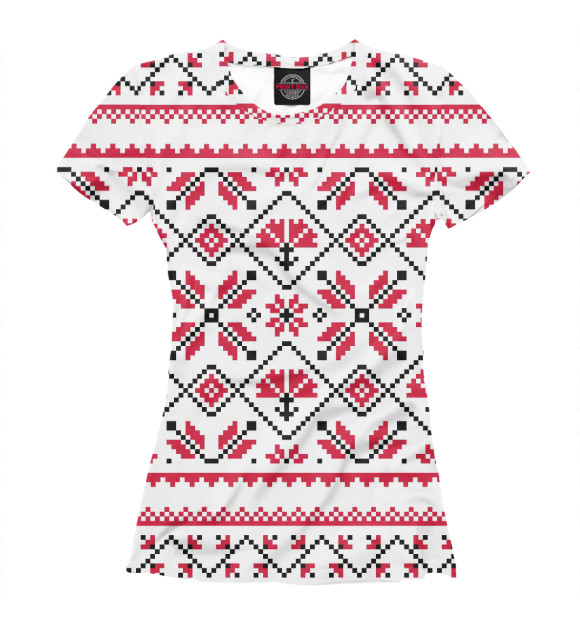 Футболка для девочек с изображением Орнамент цвета Белый