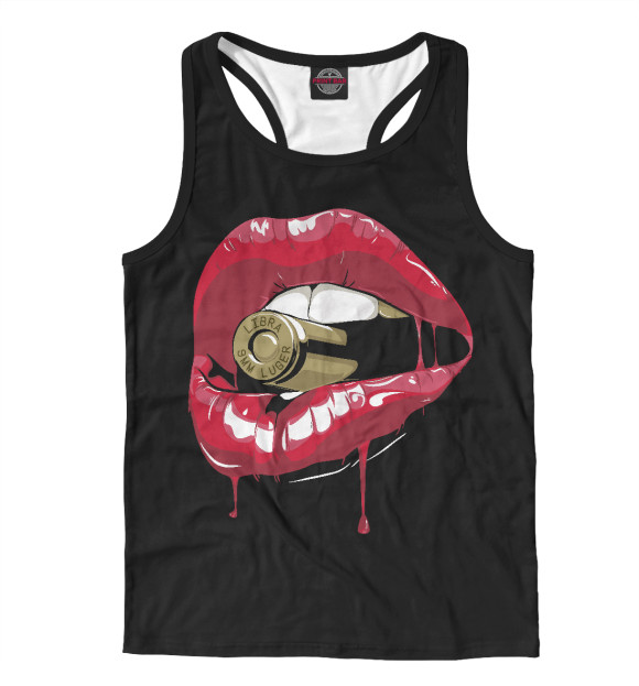 Мужская майка-борцовка с изображением Lips 9x19 Luger цвета Белый