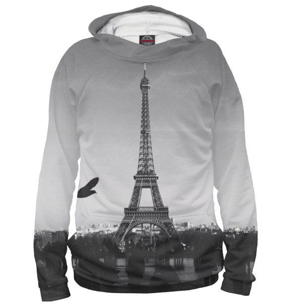 Женское худи с изображением Париж цвета Белый