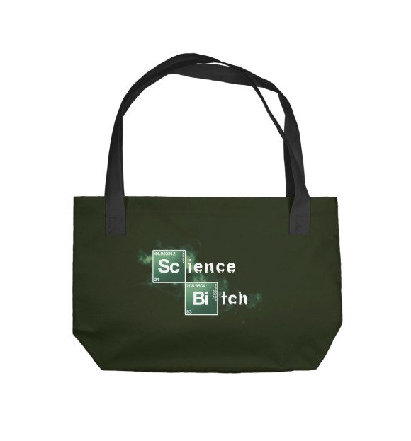 Пляжная сумка с изображением Science b#tch цвета 