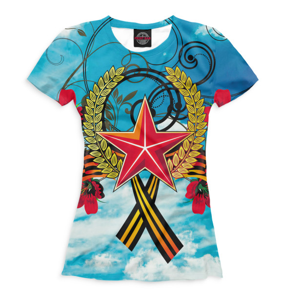 Женская футболка с изображением 9 мая цвета Белый