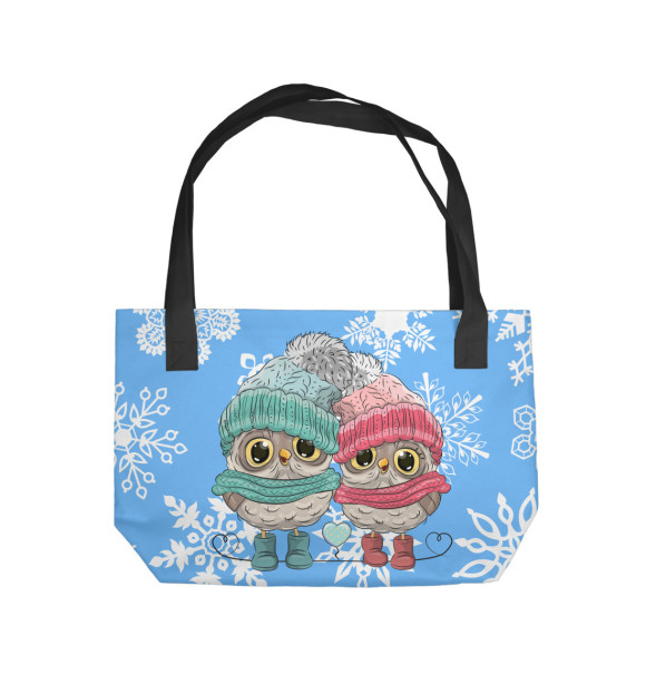 Пляжная сумка с притом Совы цвета  Пляжная сумка с изображением Совы цвета