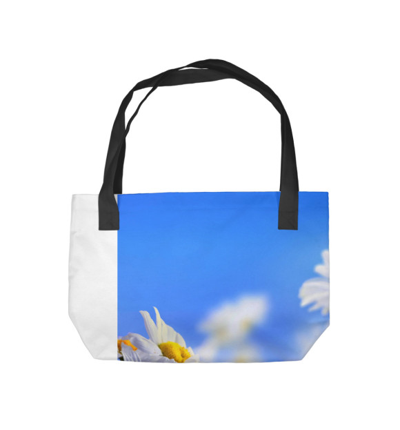 Пляжная сумка с изображением Бабочки и нарциссы цвета 