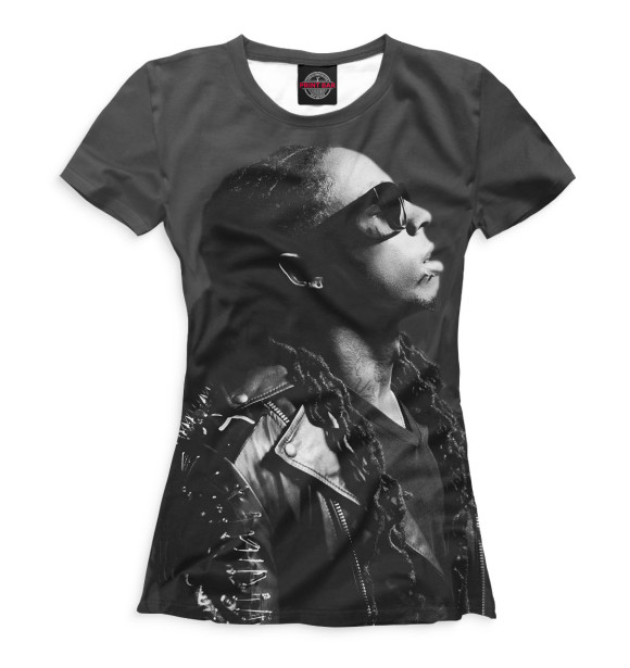 Женская футболка с изображением Lil Wayne цвета Белый