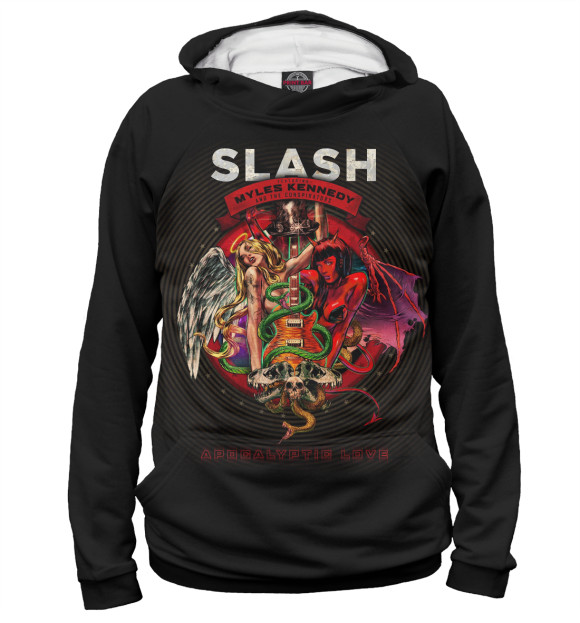 Женское худи с изображением Slash цвета Белый