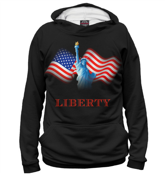 Женское худи с изображением LIBERTY цвета Белый