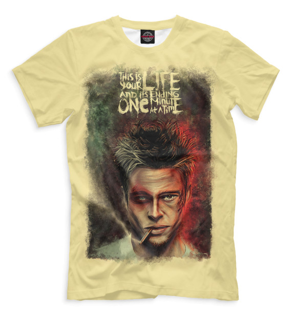 Мужская футболка с изображением Тайлер Дёрден цвета Черный